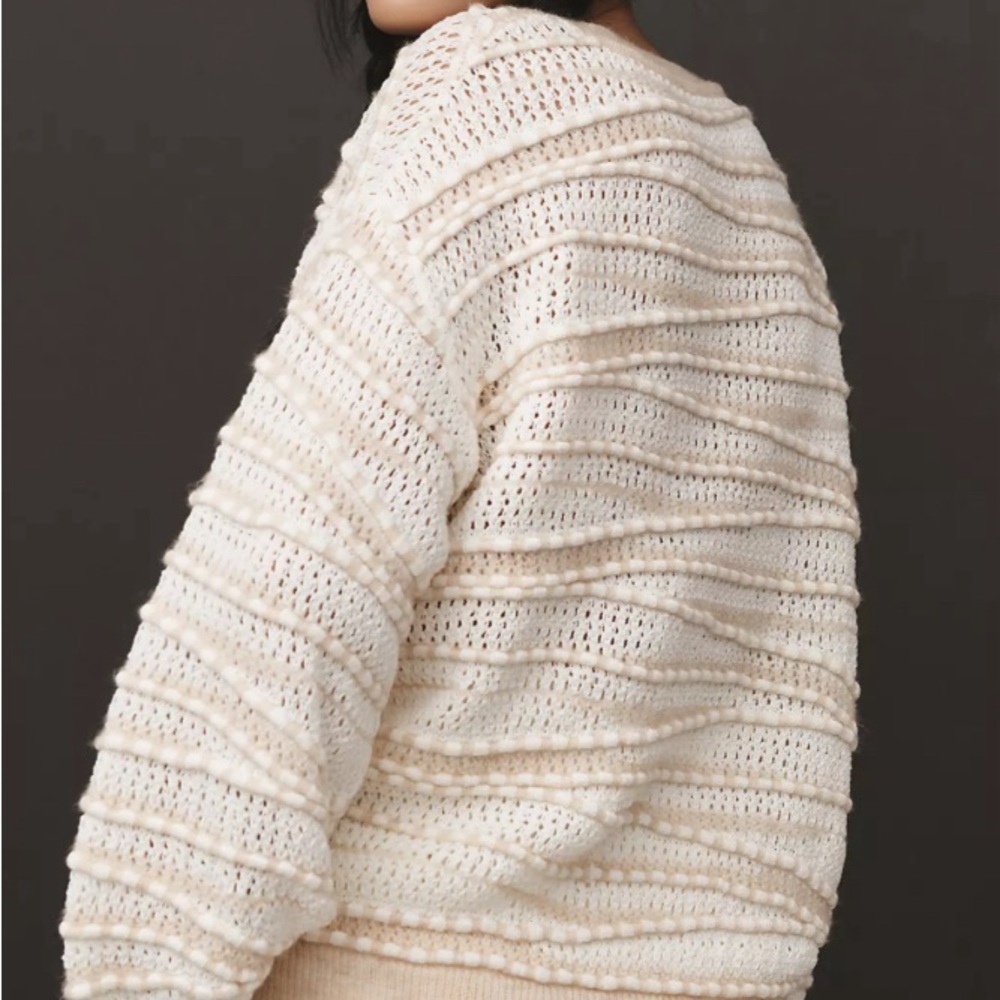 Anthropologie Open-Stitch Checkered Sweater Size Small - Picture 10 of 13